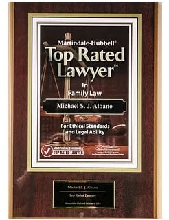 Martindale-Hubbell Top Rated Lawyer for ethical standards and legal ability awarded to Michael S. J. Albano
